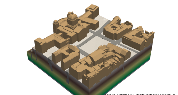 3D view of Bern in 37 tiles